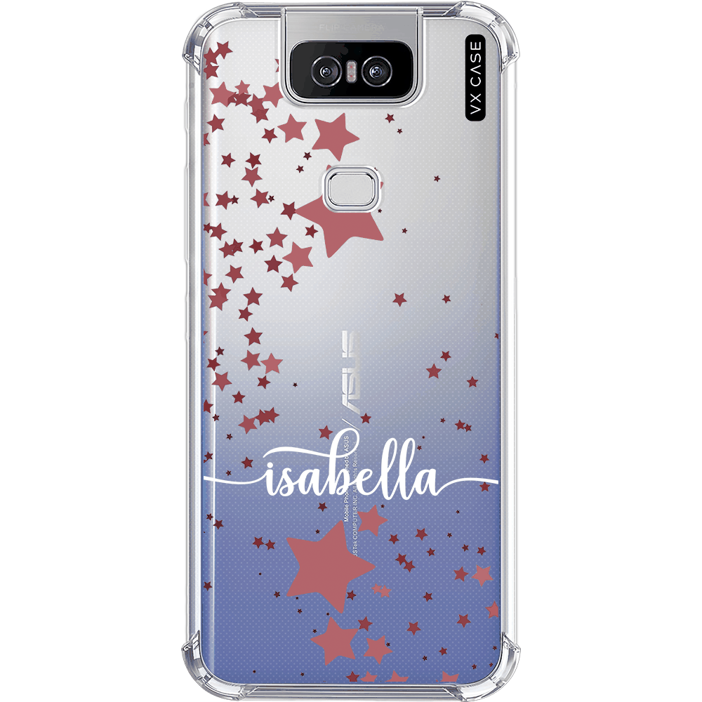 Capa para Zenfone 6 VX Case Star Name Branco [sem adesivo] Silicone TPU  Translúcida - VX Case