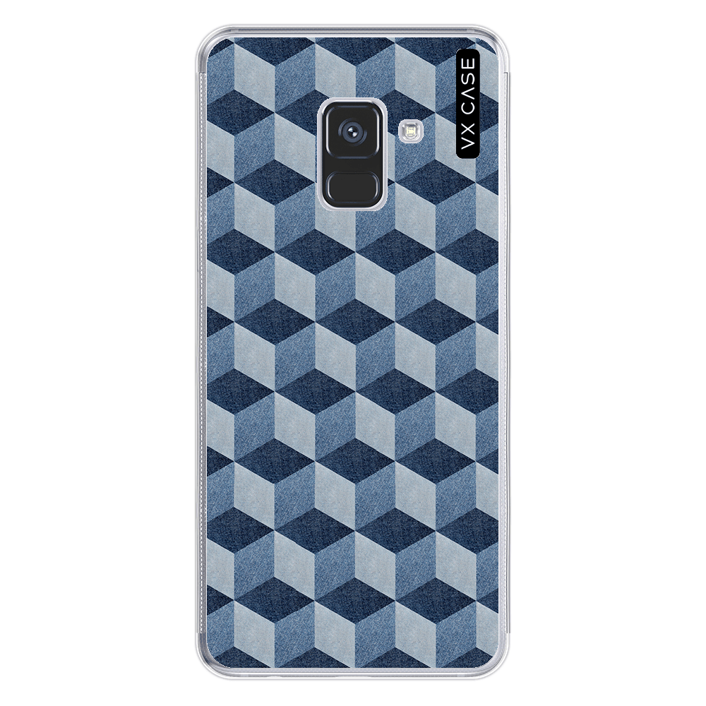 Capa para Galaxy A8 Plus (2018) VX Case Denim 3D Cubes - VX Case