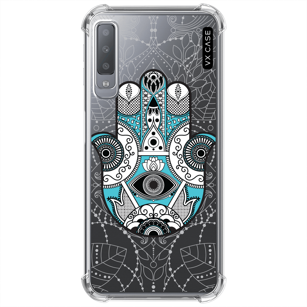 Capa para Galaxy A7 (2018) VX Case Blue Hamsá - VX Case