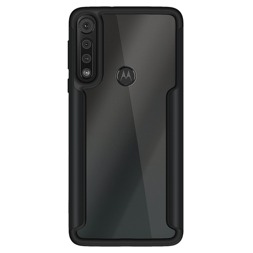 Capa para Moto G8 Play Shield Cover VX Case Transparente com Bordas  Laterais em Preto Metálico - VX Case