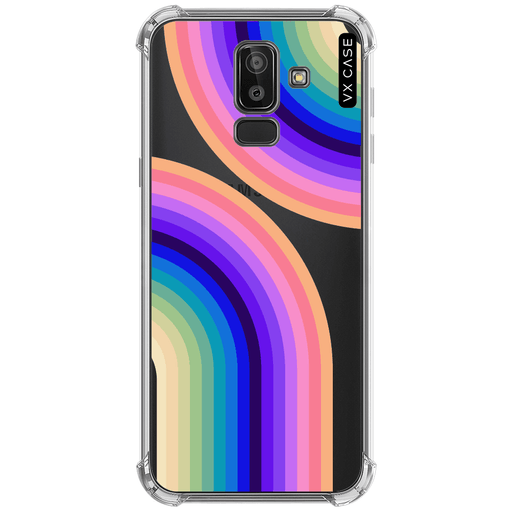 Capa para Galaxy J8 / A6 Plus VX Case Vintage Rainbow Silicone TPU  Translúcida - VX Case