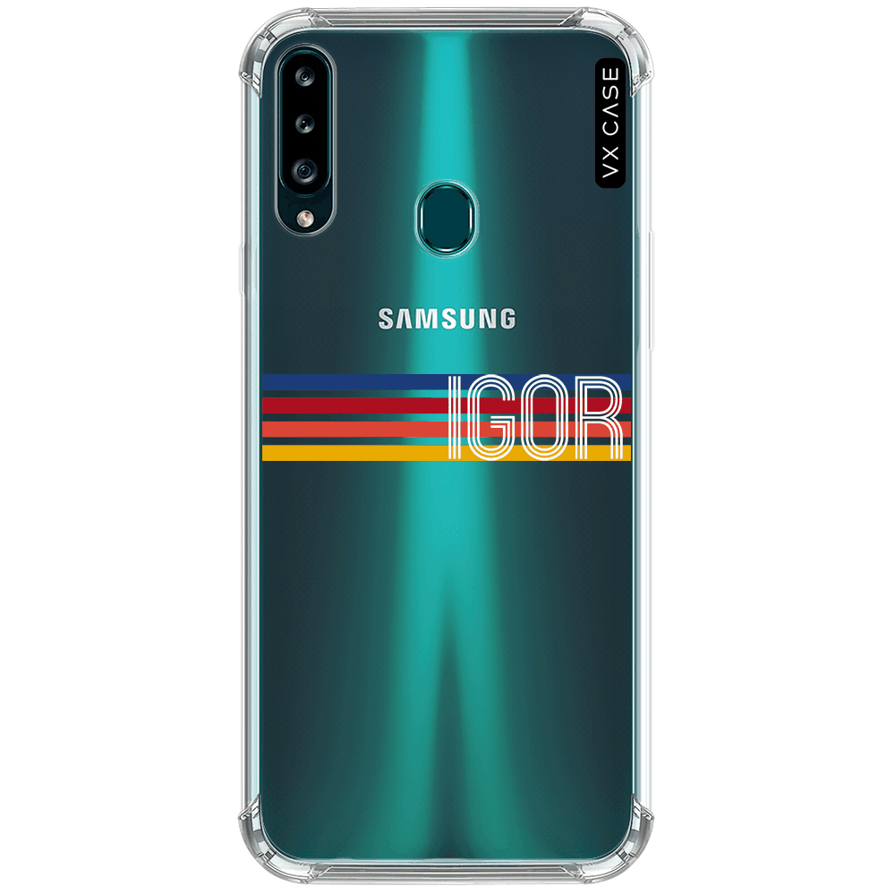 Capa para Galaxy A20s VX Case Lines Name Silicone TPU Translúcida - VX Case