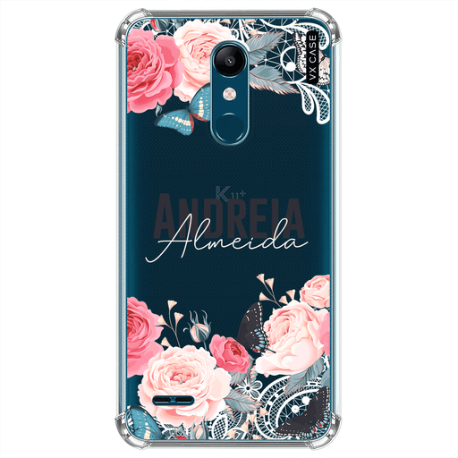Capa para LG K11 Alpha/K11 Plus VX Case Peonies Butterfly Name - VX Case