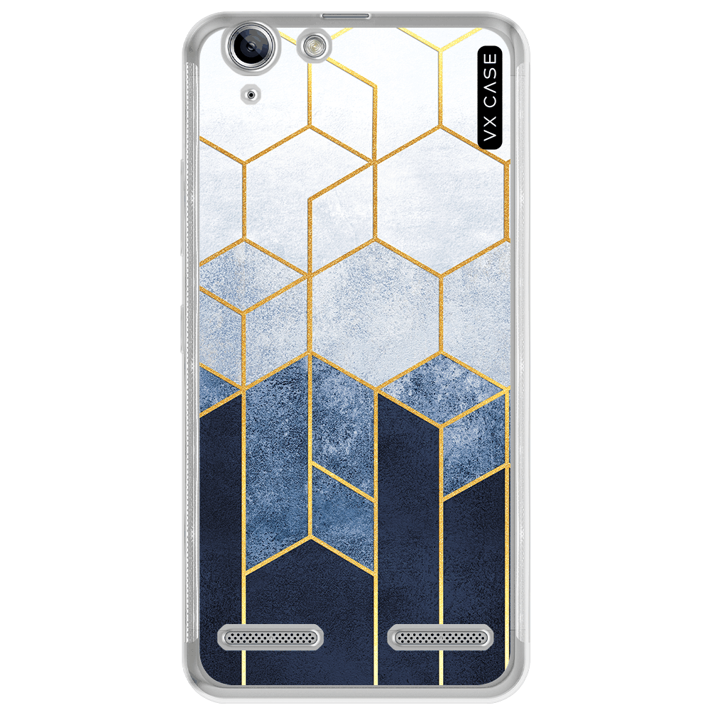 Capa para Lenovo Vibe K5 VX Case Blue Relief and Gold - VX Case