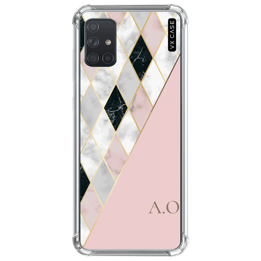 Capa para Galaxy A71 VX Case Rose Lattice Marble Silicone TPU Translúcida -  VX Case