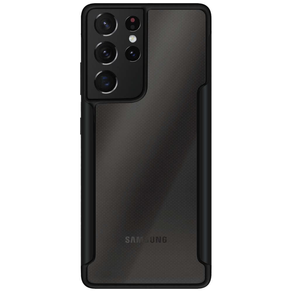 Capa para Galaxy S21 Ultra Shield Cover VX Case Transparente com Bordas  Laterais em Preto Metálico - VX Case
