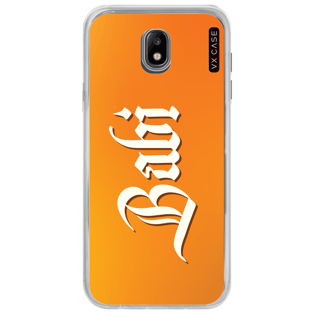 Capa para Galaxy J5 Pro VX Case Orange Gothic Name Silicone TPU Translúcida  - VX Case