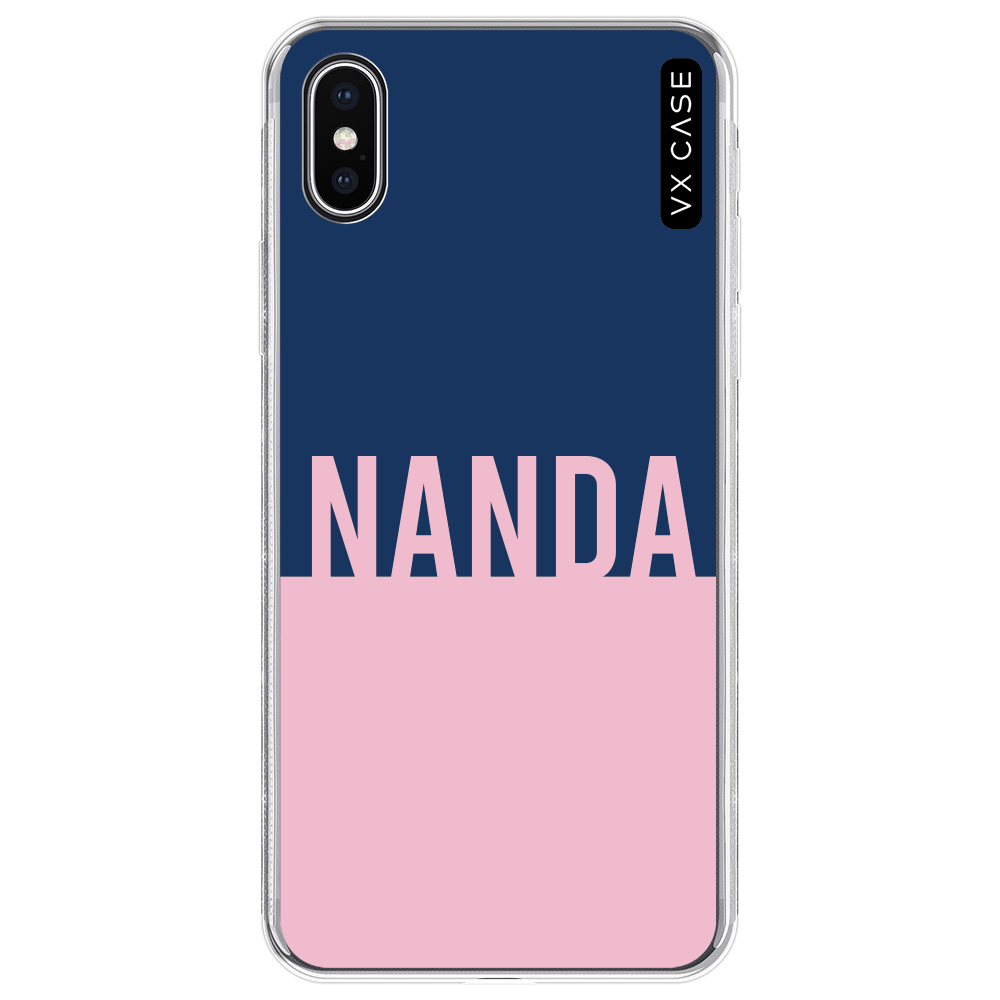 Capa para iPhone XS Max VX Case Duo Blue and Rose Silicone TPU Translúcida  - VX Case