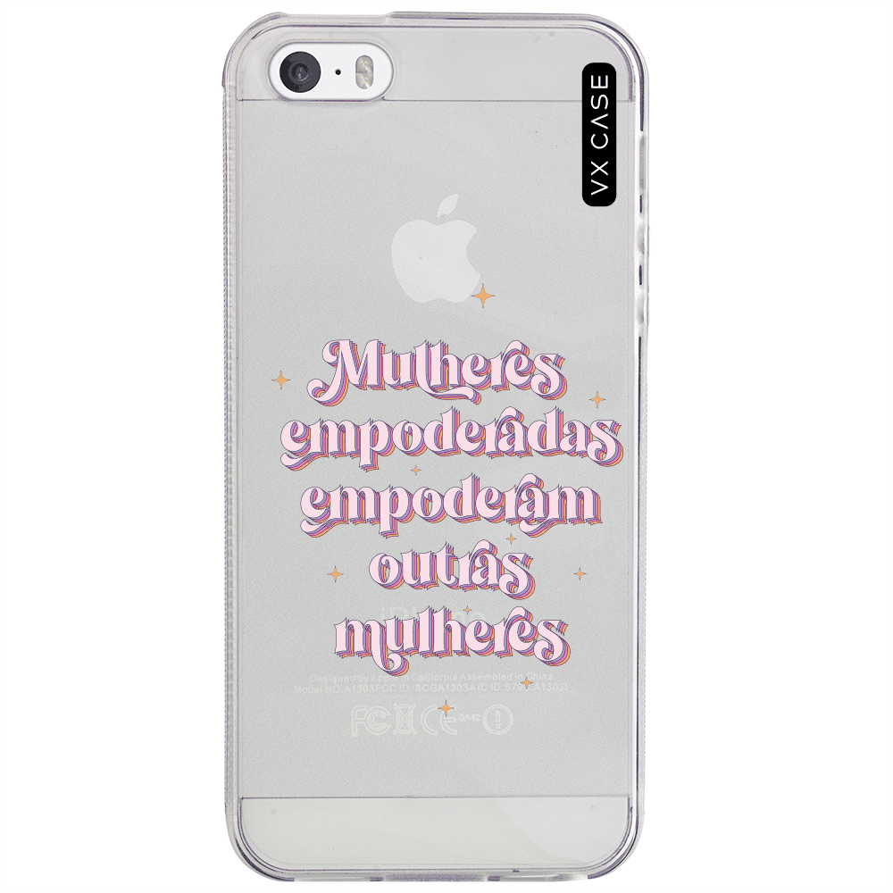 Capa para iPhone 5/S/SE VX Case Empoderamento Feminino Silicone TPU  Translúcida - VX Case