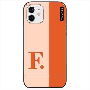 capa-para-iphone-12-mini-vx-case-duo-orange-monogram-preta-fosca