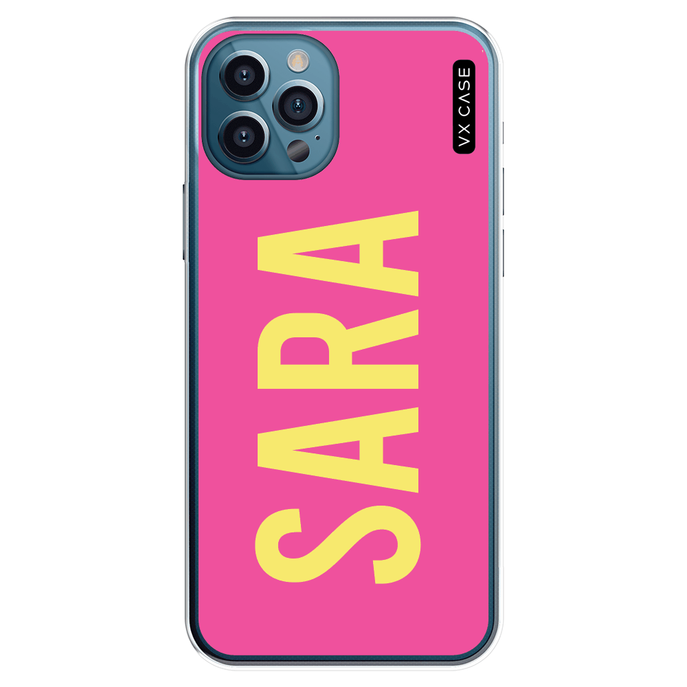 Capa para iPhone 12 Pro Max VX Case Pink and Yellow Name - VX Case