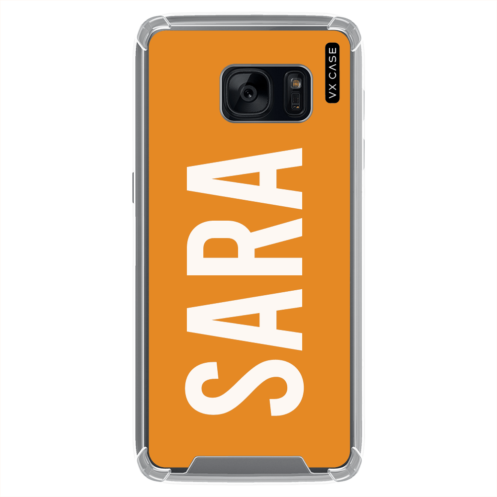 Capa para Galaxy S7 Edge VX Case Orange Name Silicone TPU Translúcida - VX  Case