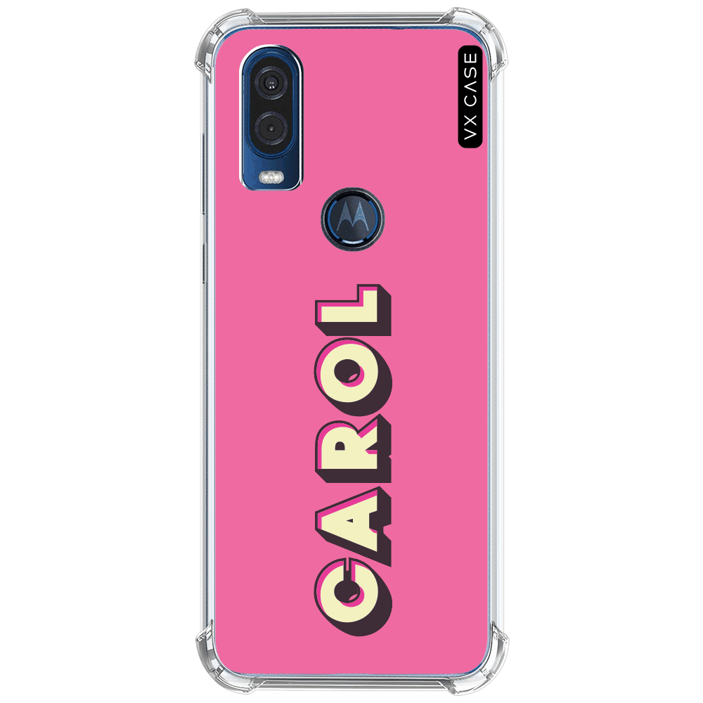 Capa para Motorola One Action / Vision VX Case Watermelon Pink Silicone TPU  Translúcida - VX Case