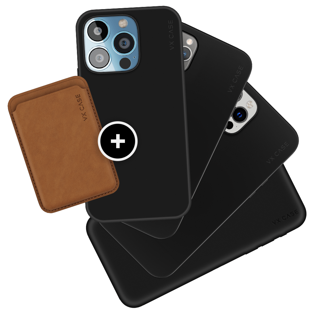 Combo MagSafe Wallet Marrom + Capa Smooth - VX Case