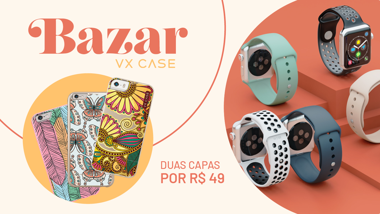 Bazar VX Case - Variedade de capinhas. Duas capas por apenas R$49 Escolha a capa estampada que mais combina com o seu estilo. Aproveite também o Frete Grátis em pedidos a partir de R$ 179