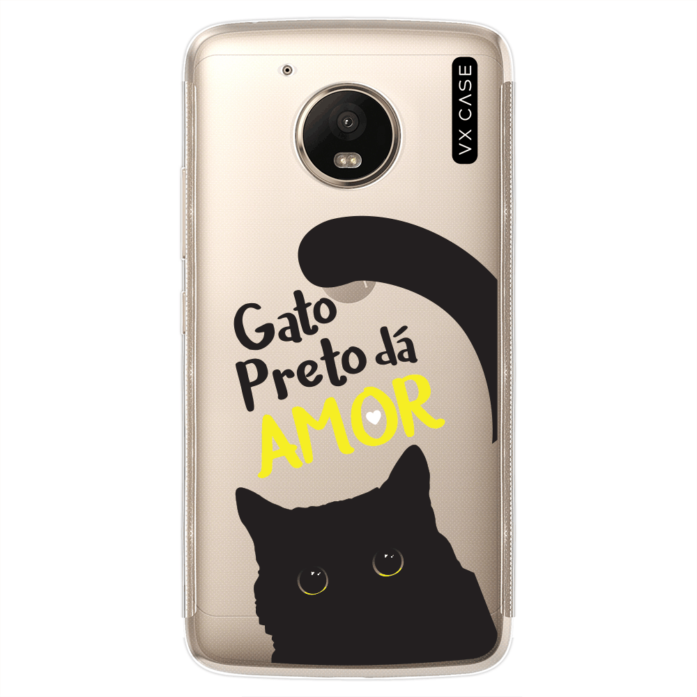 Capa para Moto G5 Plus VX Case Gato Preto - VX Case