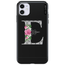 capa-para-iphone-11-vx-case-monograma-floral-e-branco-preta-fosca