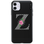 capa-para-iphone-11-vx-case-monograma-floral-z-branco-preta-fosca