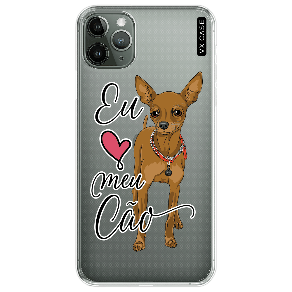 Capa para iPhone 11 Pro Max VX Case Eu Amo Meu Cão (Pinscher Marrom) - VX  Case