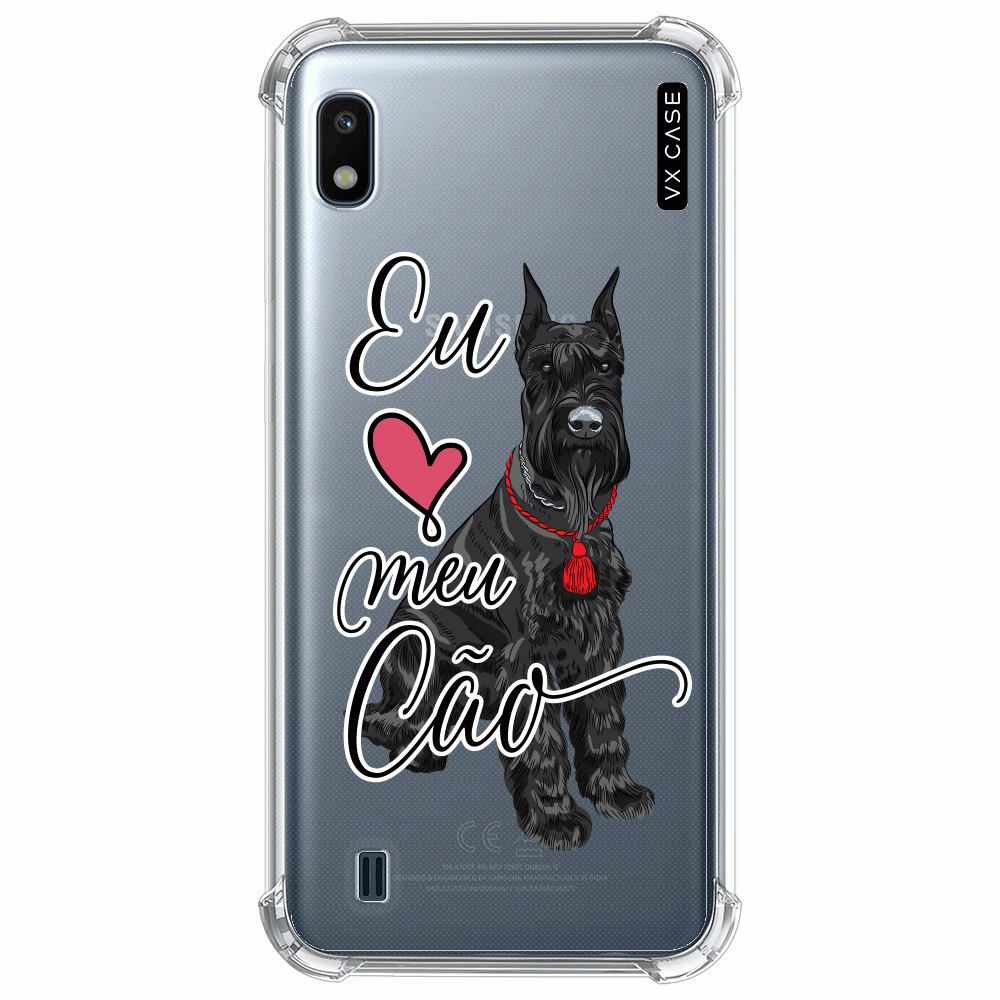 Capa para Galaxy A10 VX Case Eu Amo Meu Cão [Schnauzer Orelha em Pé] - VX  Case