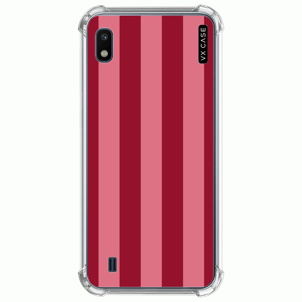 Capa para Galaxy A10 VX Case Listrada Pink e Vermelho - VX Case