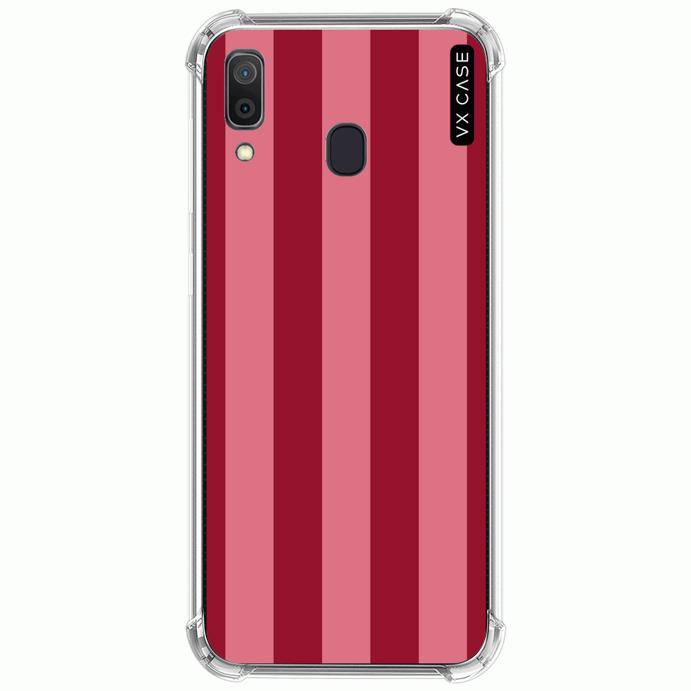 Capa para Galaxy A20 / Galaxy A30 VX Case Listrada Pink e Vermelho - VX Case
