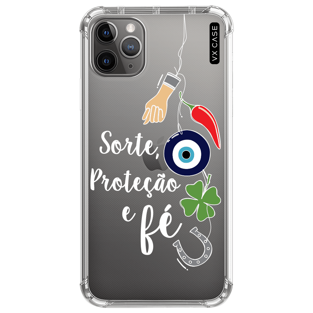 Capa para iPhone 11 Pro Max VX Case Sorte, Proteção e Fé