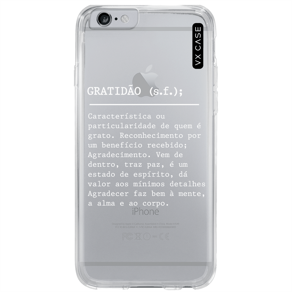 Capa para iPhone 6/S VX Case Gratidão Significado Silicone TPU Transparente  - VX Case