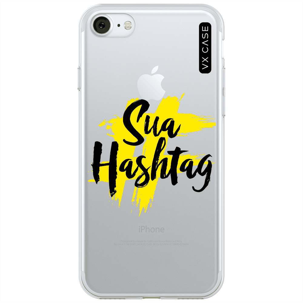 Capa para iPhone 7/8 VX Case Hashtag [amarela] Silicone TPU Transparente -  VX Case