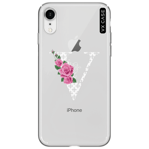 capa-para-iphone-xr-vx-case-monograma-floral-v-branco-translucida