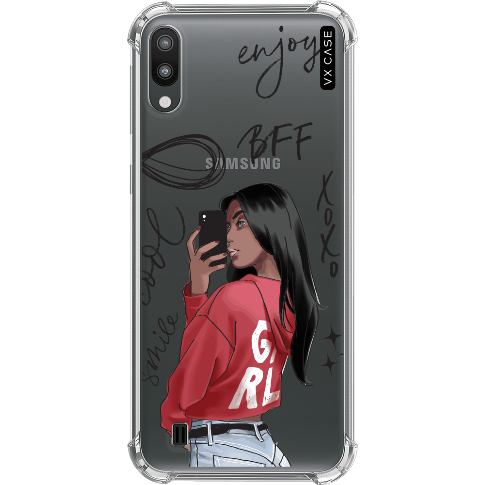 Capa para Galaxy M10 VX Case BFF selfie 1 Silicone TPU Translúcida - VX Case