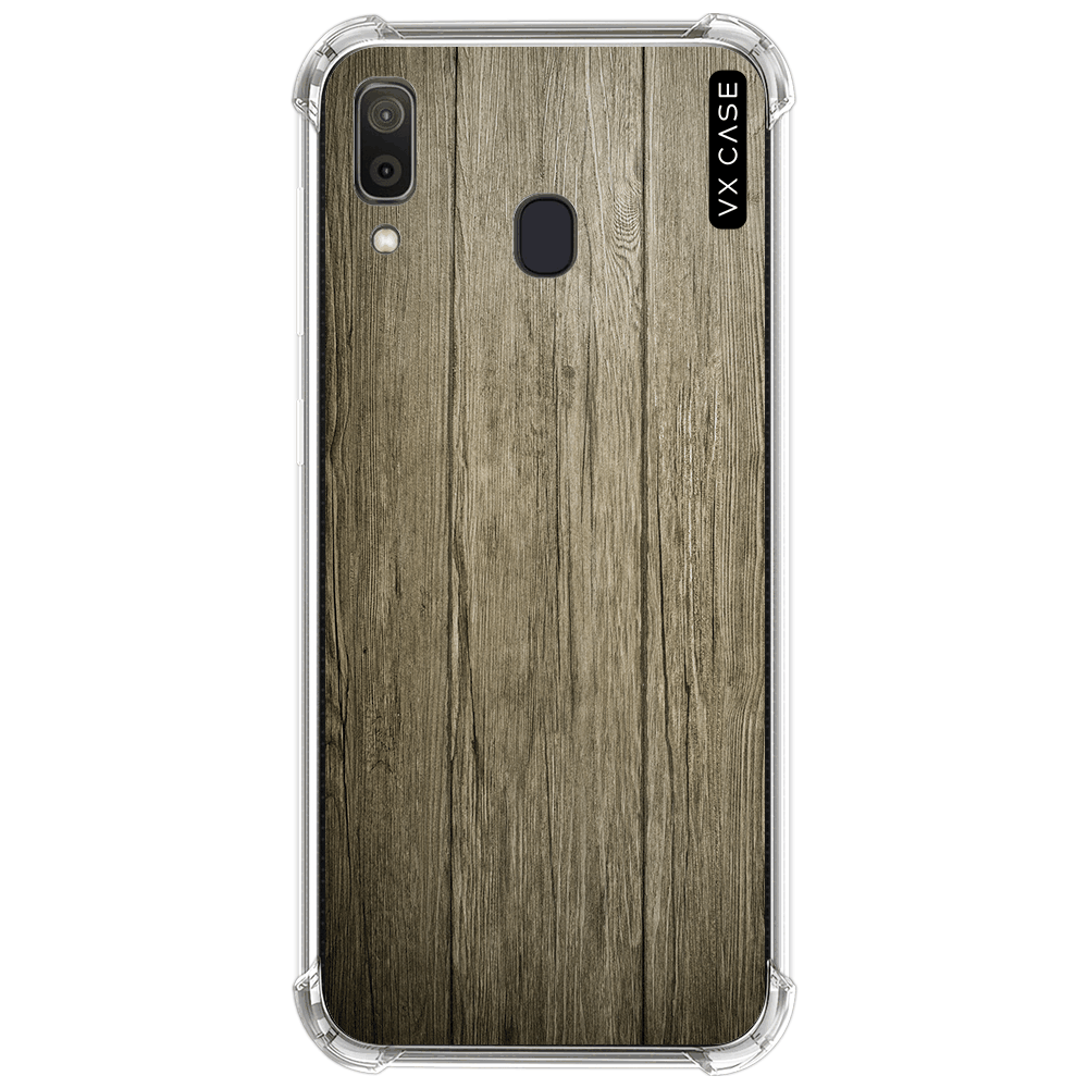 Capa para Galaxy A20 / Galaxy A30 VX Case Madeira Envernizada Silicone TPU  Translúcida - VX Case
