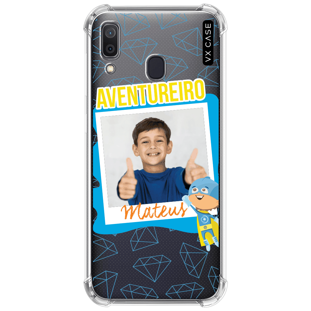 Capinha personalizada Print My Case para Galaxy A20 / Galaxy A30 - VX Case  - Aventureiro Silicone TPU Translúcida - VX Case