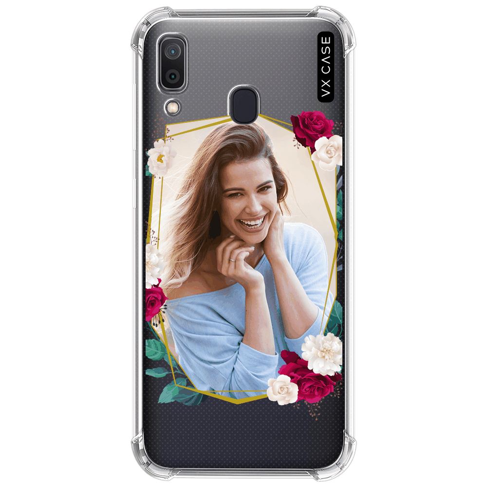 Capinha personalizada Print My Case para Galaxy A20 / Galaxy A30 - VX Case  - Spring Frame Silicone TPU Translúcida - VX Case